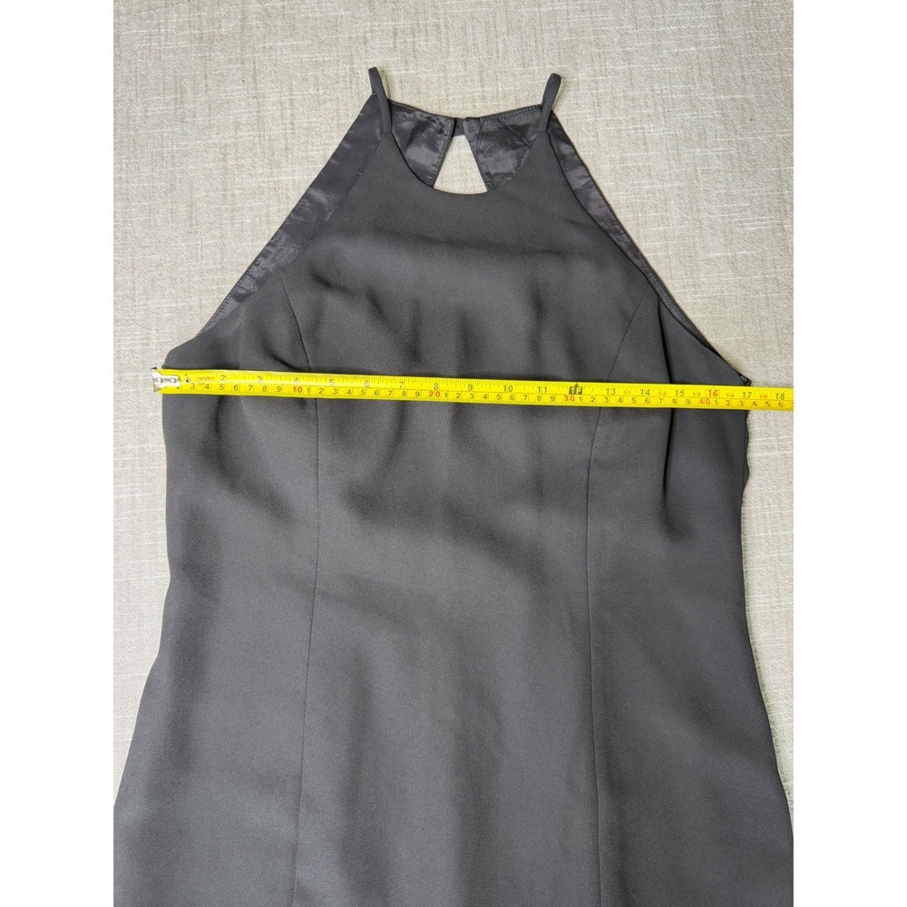 Laundry by Shelli Segal Black Halter Neck Open Back Sheath Dress Vintage Size 12 - Picture 4 of 16